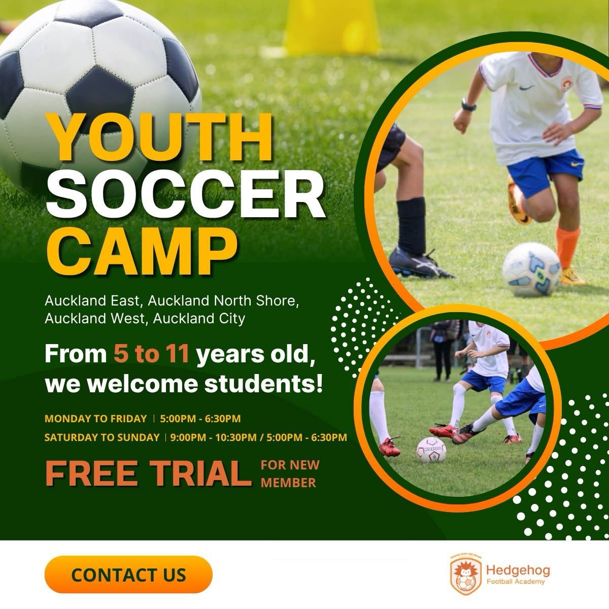 Hedgehog Football Academy Facebook ad