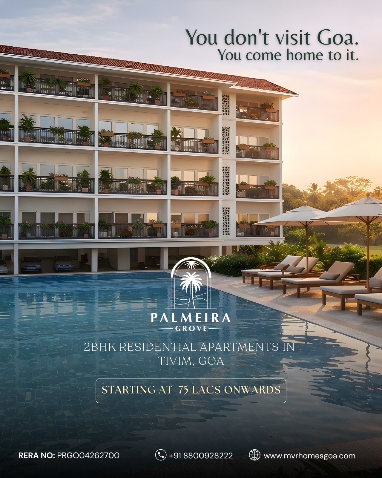 MVR Homes Facebook ad: Luxury Living in Tivim Starts Here