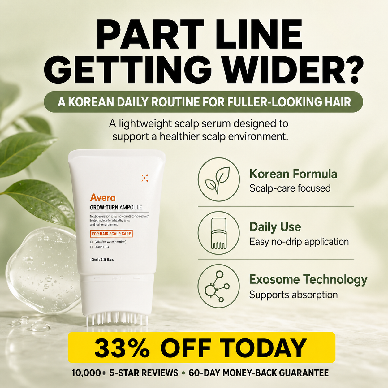 Avera Facebook ad: Korea's #1 Hair Growth Serum