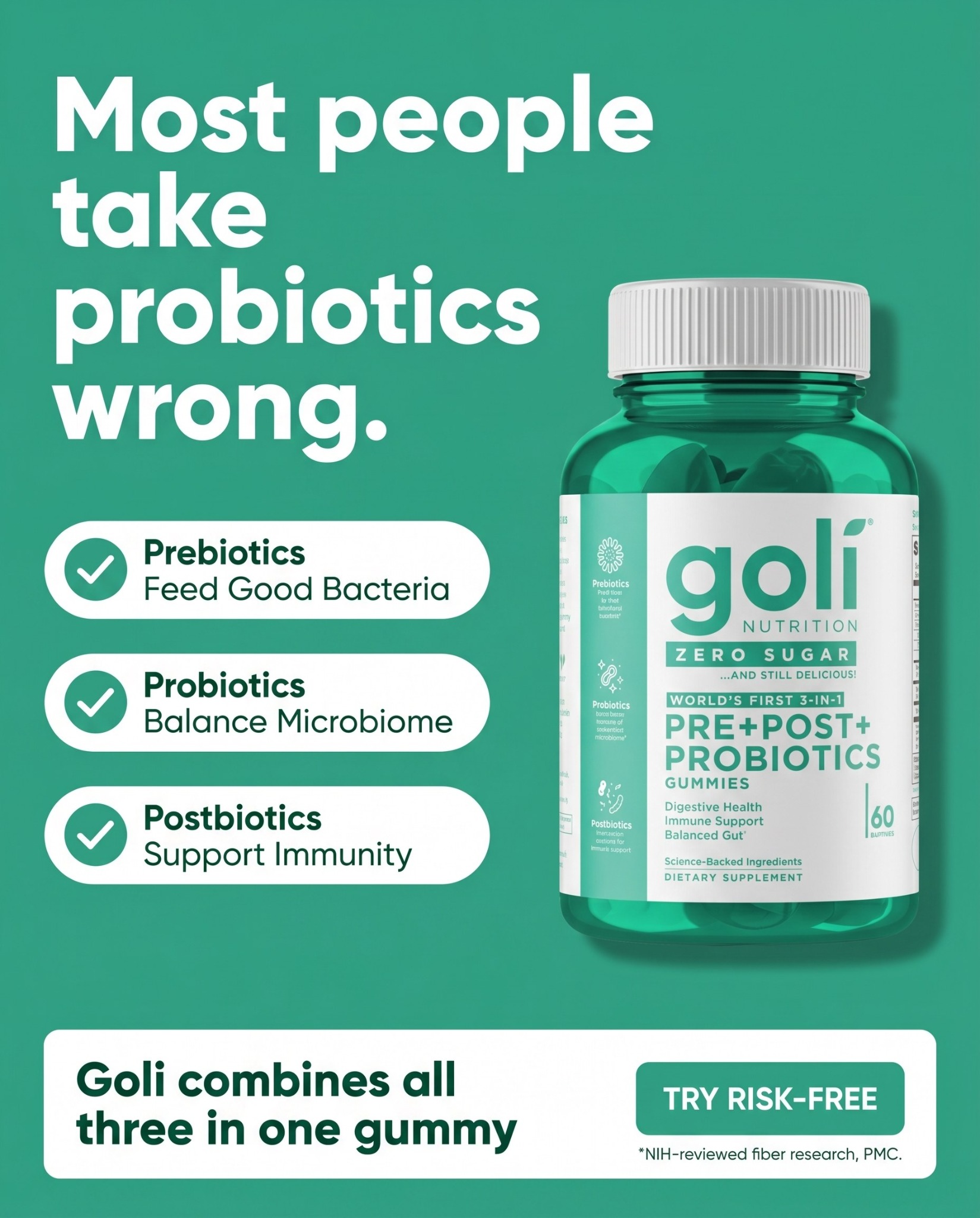 Goli Facebook ad: OVER 60% OFF + 100% FREE Shipping