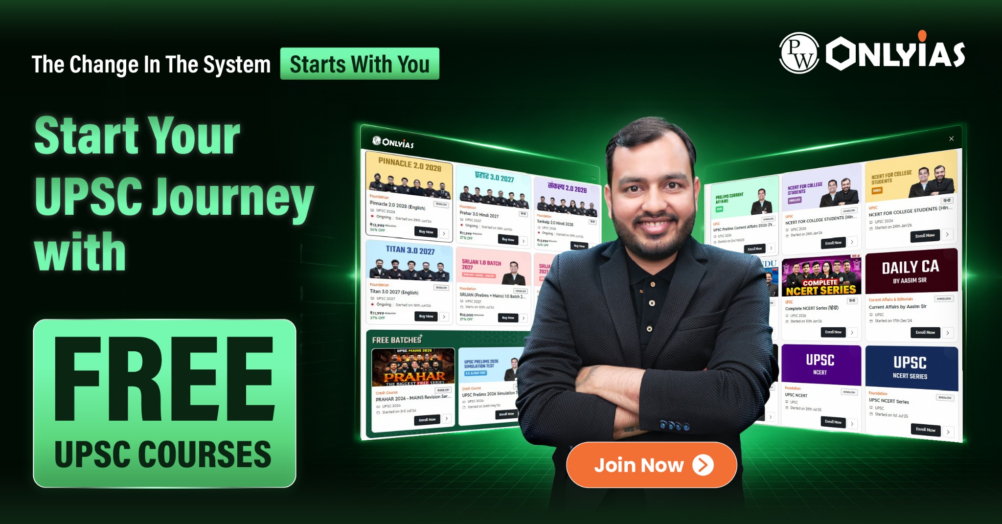 PW Only IAS Facebook ad: Free UPSC Courses by PW