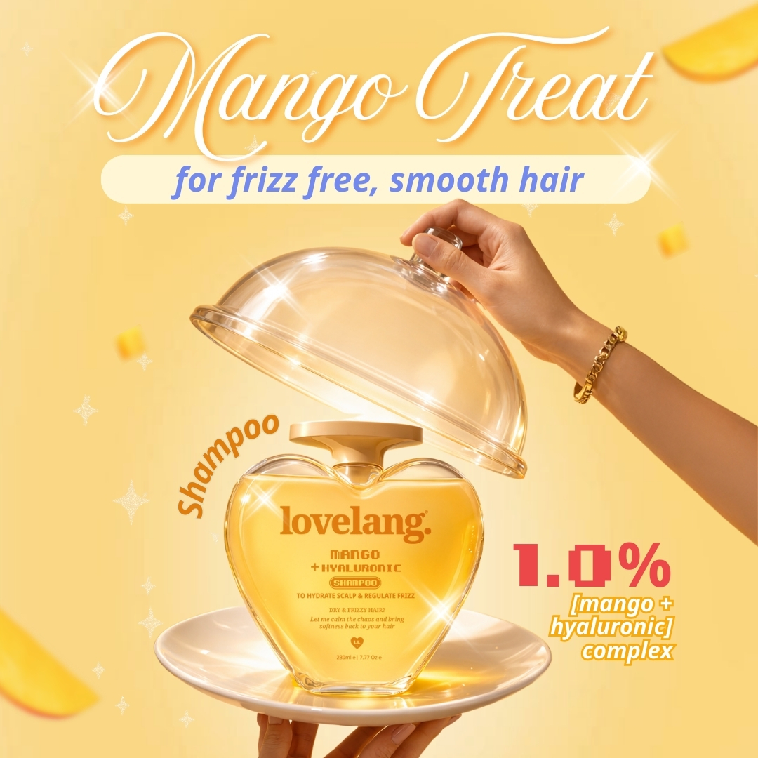 Lovelang Facebook ad: If your hair drinks conditioner like water…This Mango…