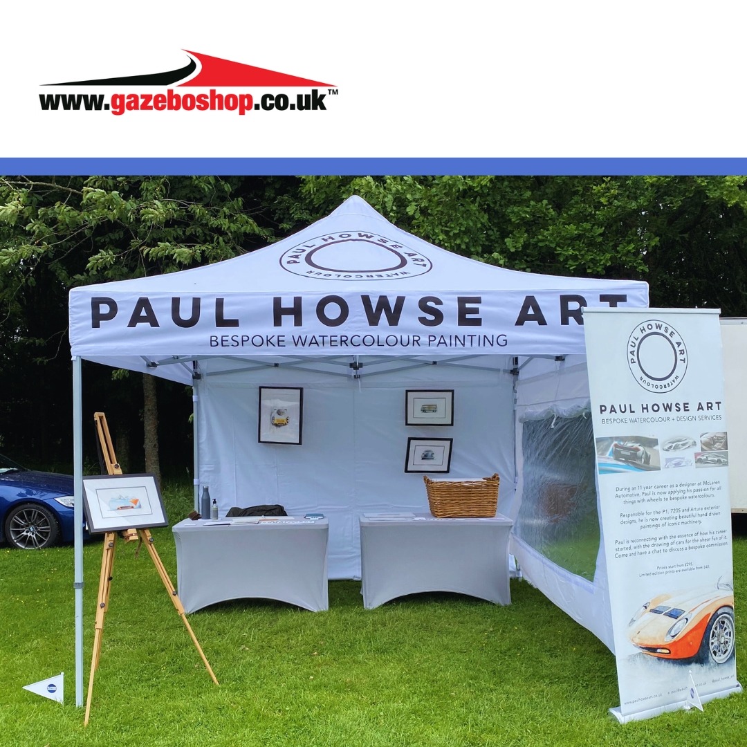 Gazeboshop Facebook ad: Custom printed gazebos are a great way to…