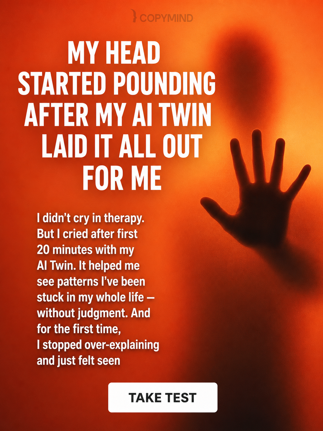 Copymind: AI twin for therapy Facebook ad