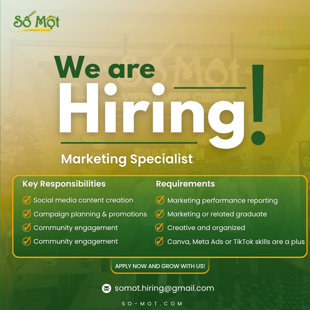 So-Mot Viet Taste Job Hiring Facebook ad