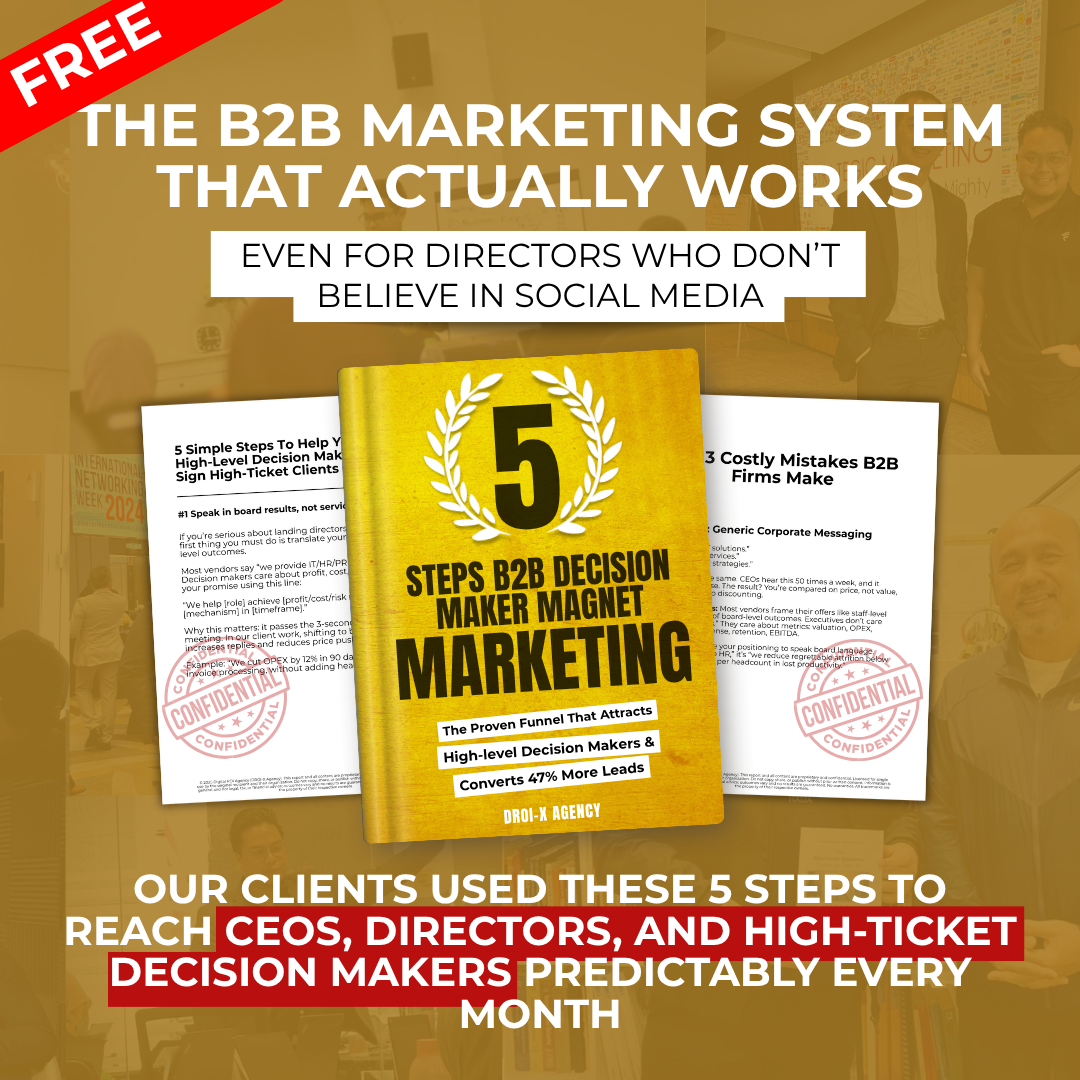 DROI X Agency Facebook ad: B2B Marketing Report: Attract Decision Makers