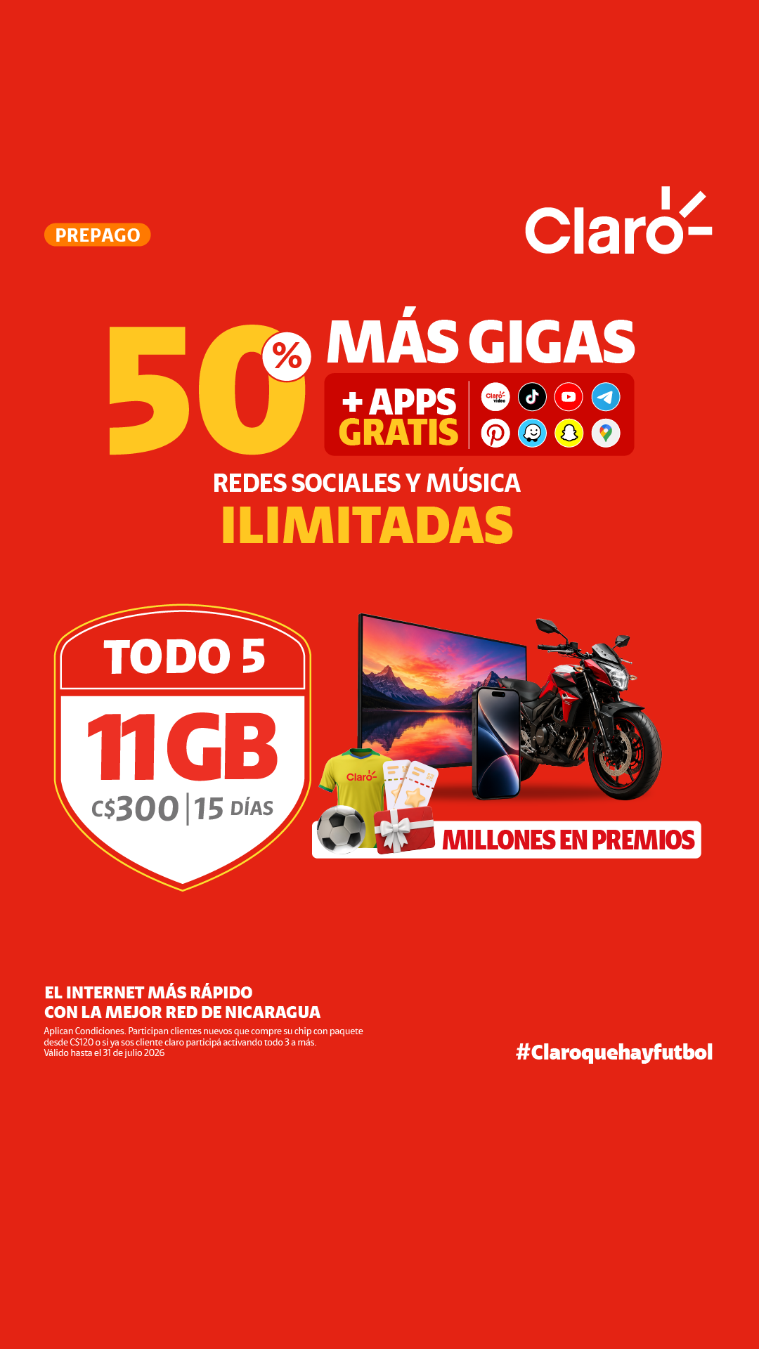 Claro Nicaragua Facebook ad from Jun 23, 2026