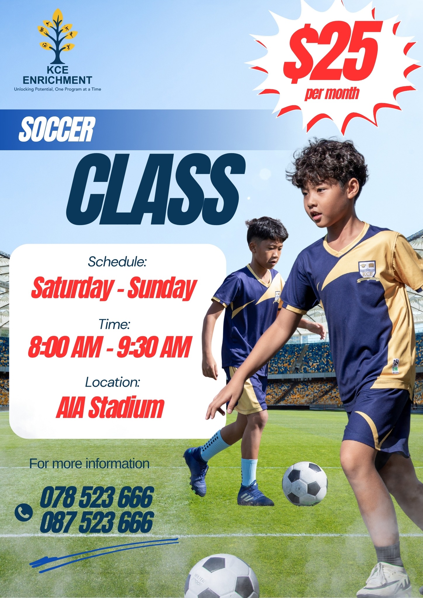 KCE Enrichment Program Facebook ad: បង្កើនទំនុកចិត្ត វិន័យ និងការធ្វើការជាក្រុមរបស់កូនៗលោកអ្នក…