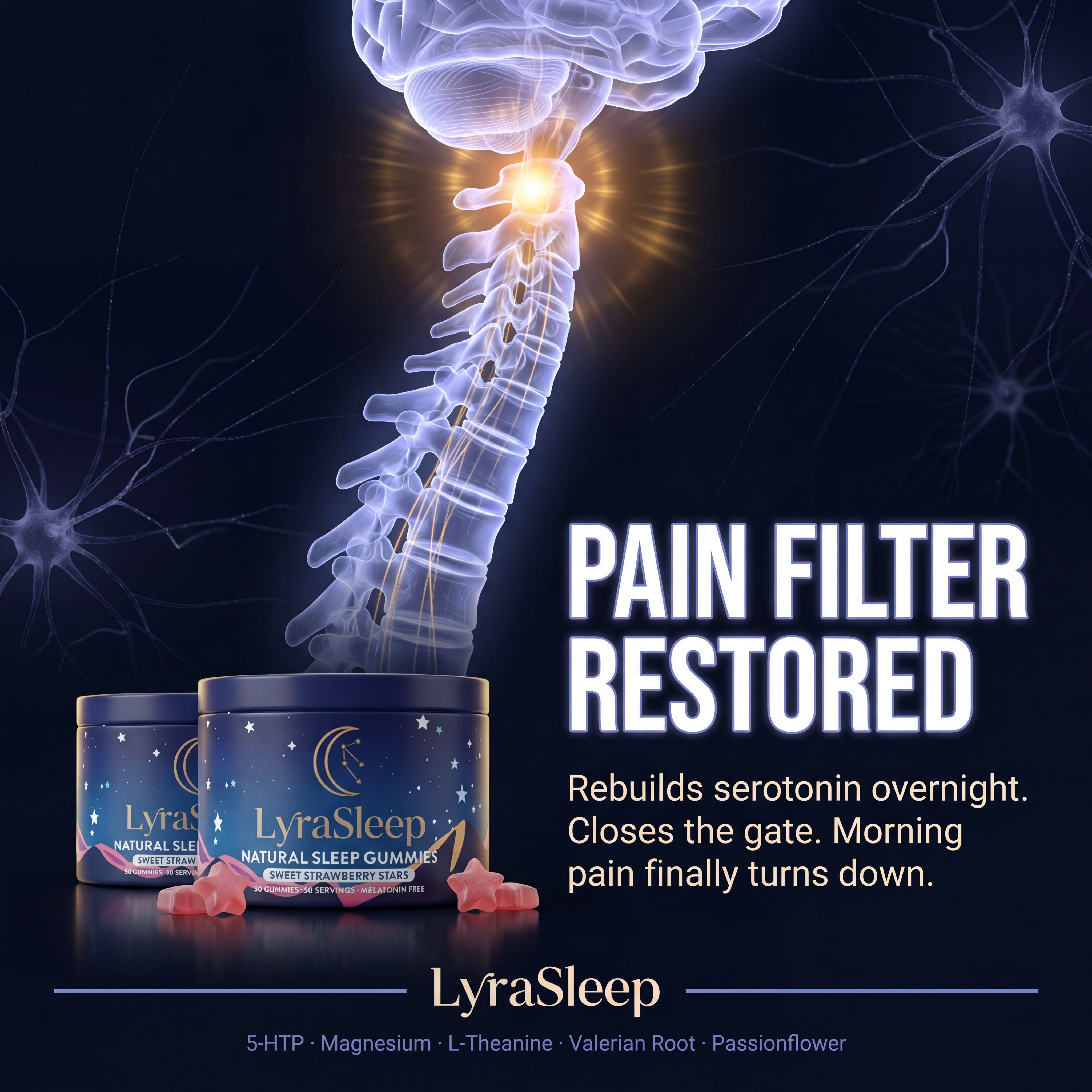 LyraSleep Facebook ad: Natural Relief in Weeks