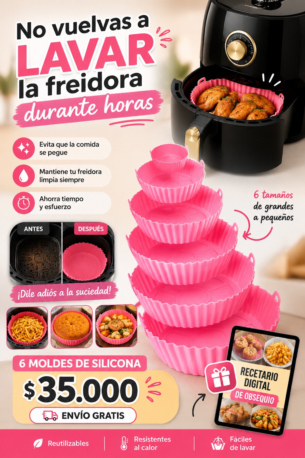 La tienda de Cata Facebook ad: ¿También te da pereza lavar la freidora después de cocinar?