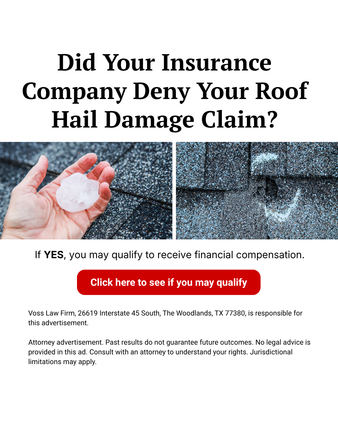 The Geisheker Group, Inc. Facebook ad: Denied Hail Claim? Get a Free Claim Review
