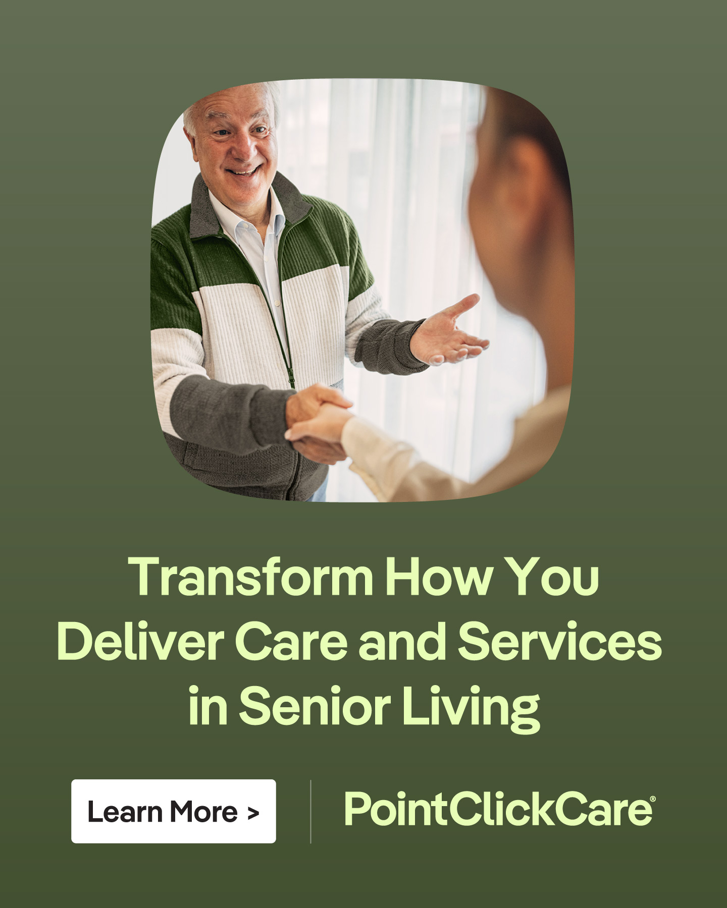 PointClickCare Facebook ad: Senior Living EHR Designed to Support Resident Wellness