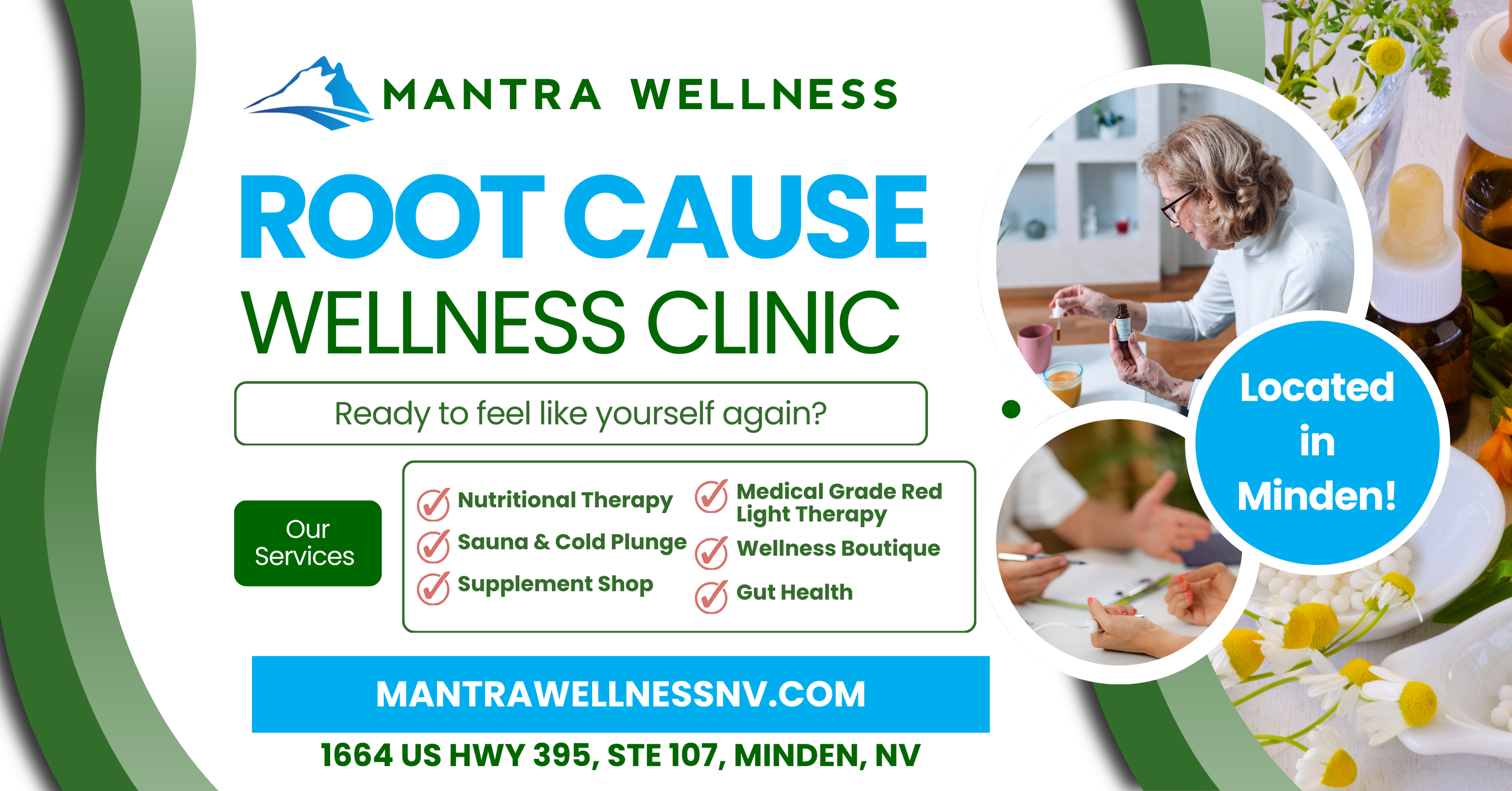 Mantra Wellness Facebook ad: Holistic Health in Minden