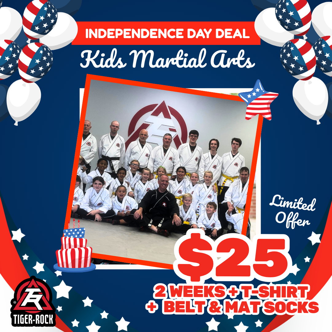 Tiger Rock Martial Arts of Evans Facebook ad: Independence Day Martial Arts Deal!
