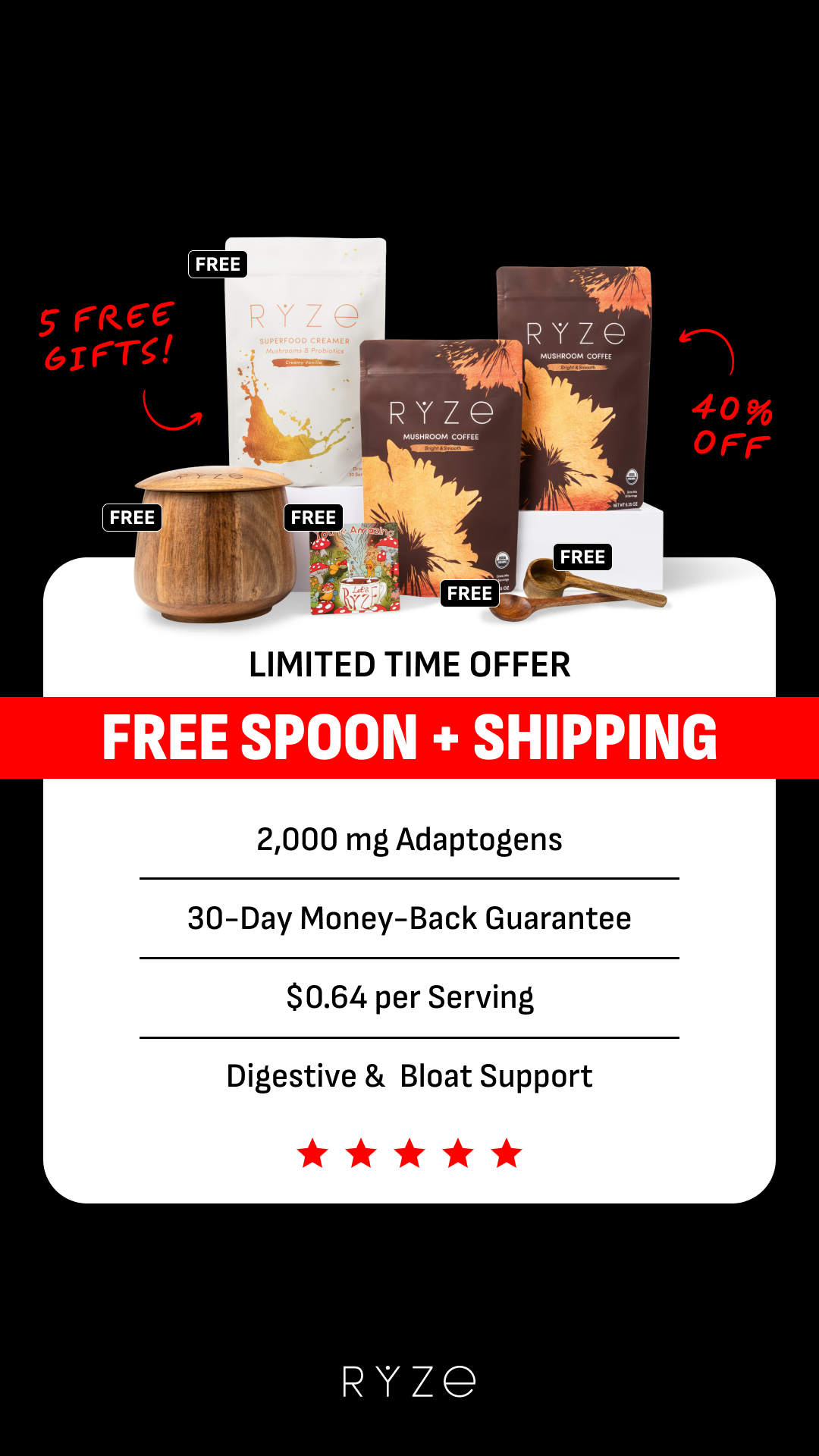 RYZE Superfoods Facebook ad
