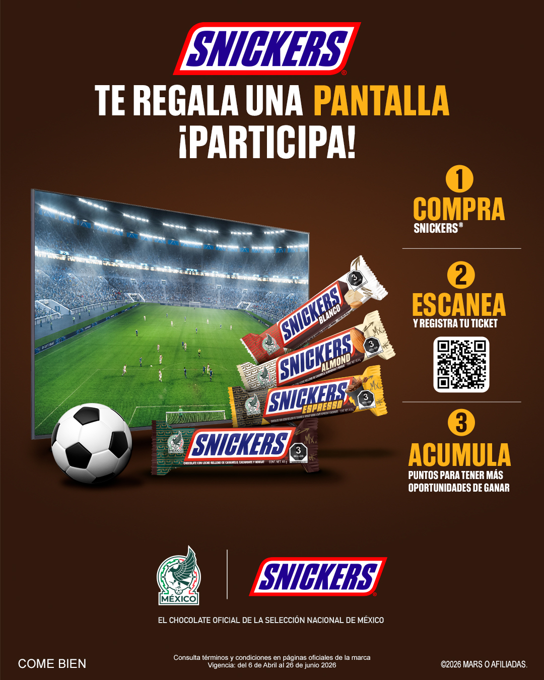 SNICKERS México Facebook ad from Apr 9, 2026