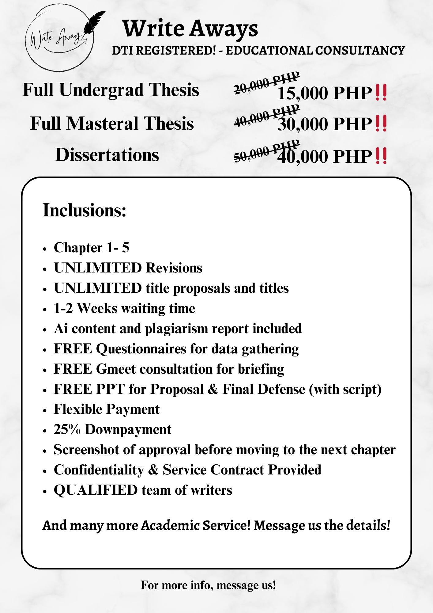 Write Aways  Facebook ad