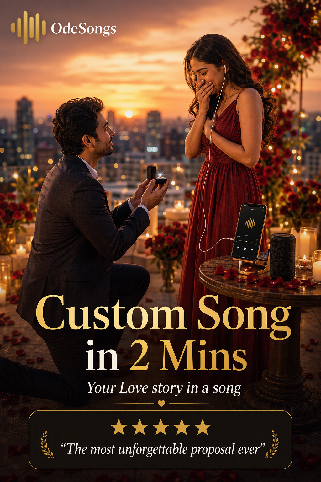 Ode Songs Facebook ad: Custom Songs in 2 Min