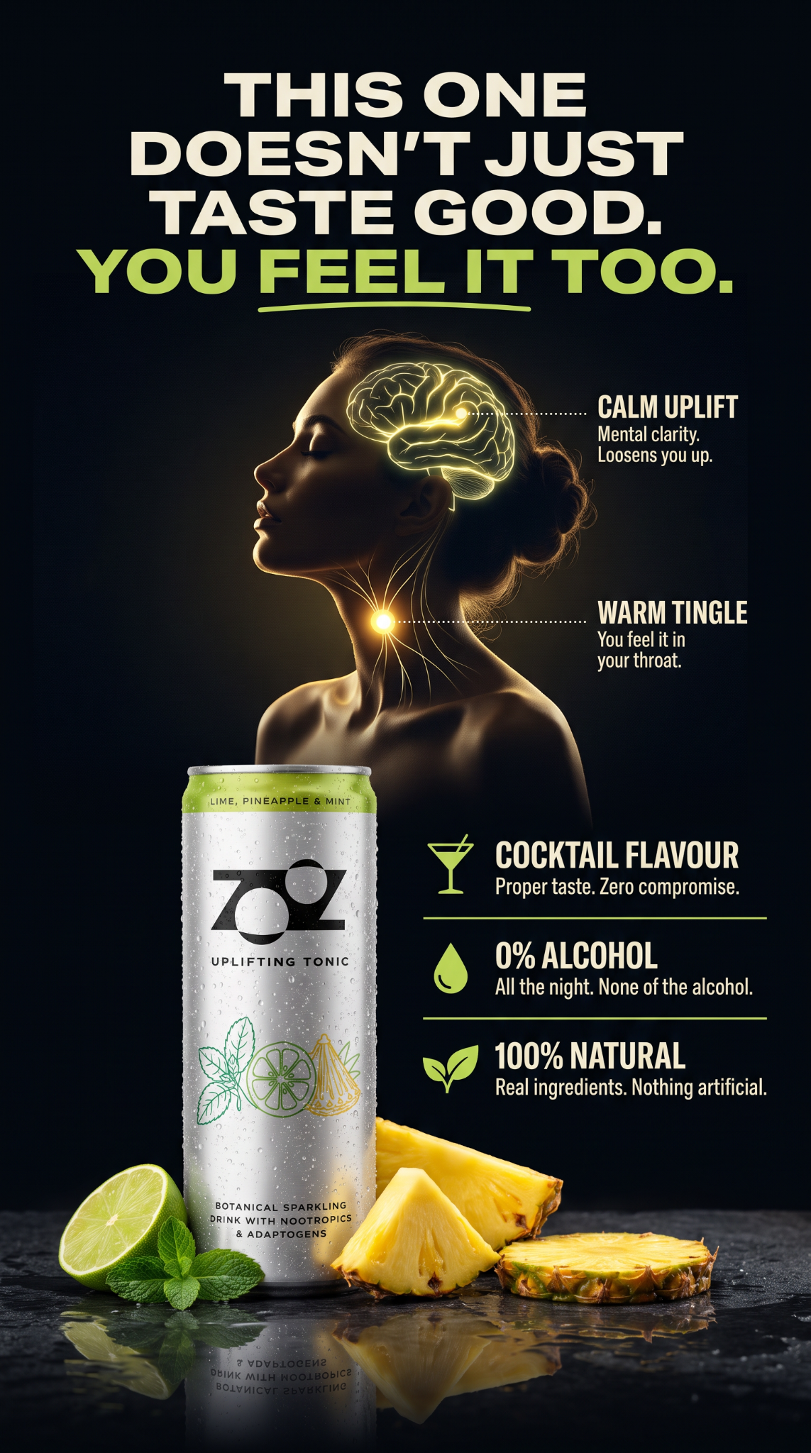 Zooz Drink Facebook ad: Feel the tingle.