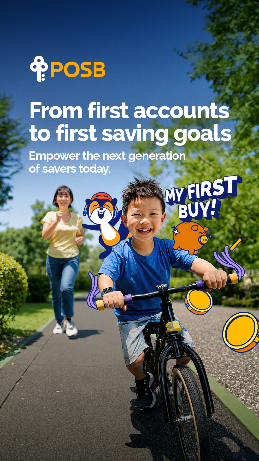 POSB Facebook ad: Smart Buddy helps them save and smile.