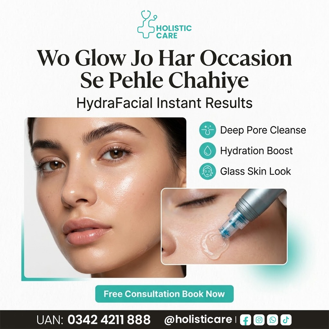 Holistic Care Pharmacy Facebook ad: Congested skin products couldn't fix. HydraFacial can.