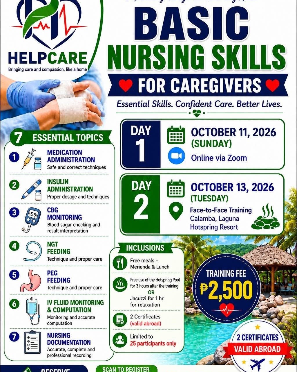 Helpcare - ICare Facebook ad: Join our 2-day Basic Nursing Skills