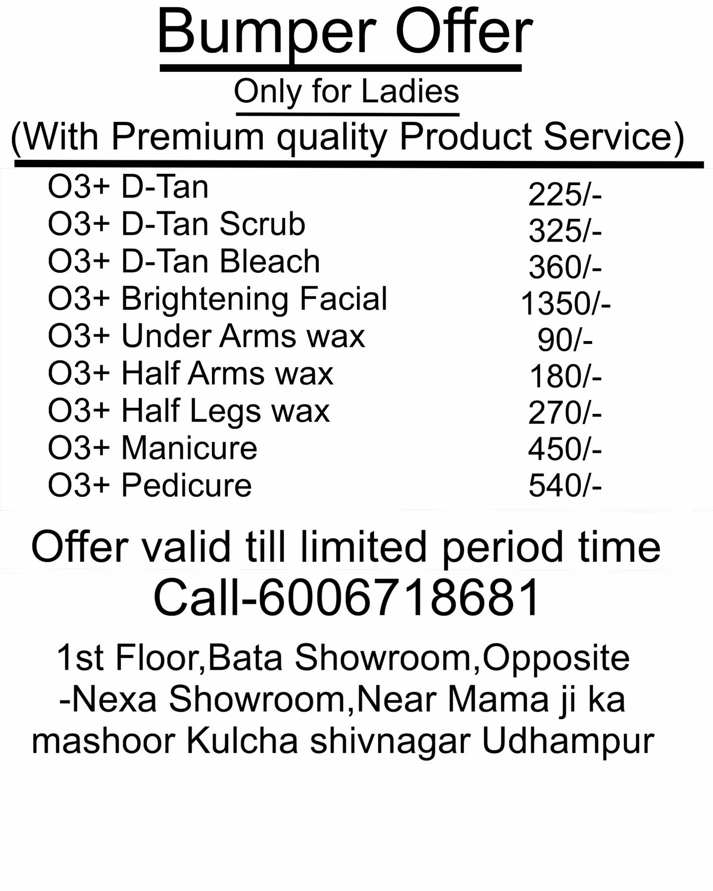 loreasalonudhampur Facebook ad from Mar 18, 2026