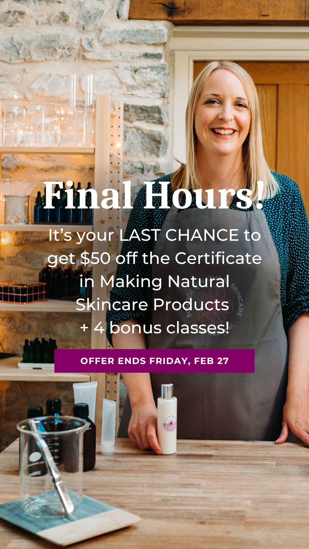 School of Natural Skincare Facebook ad