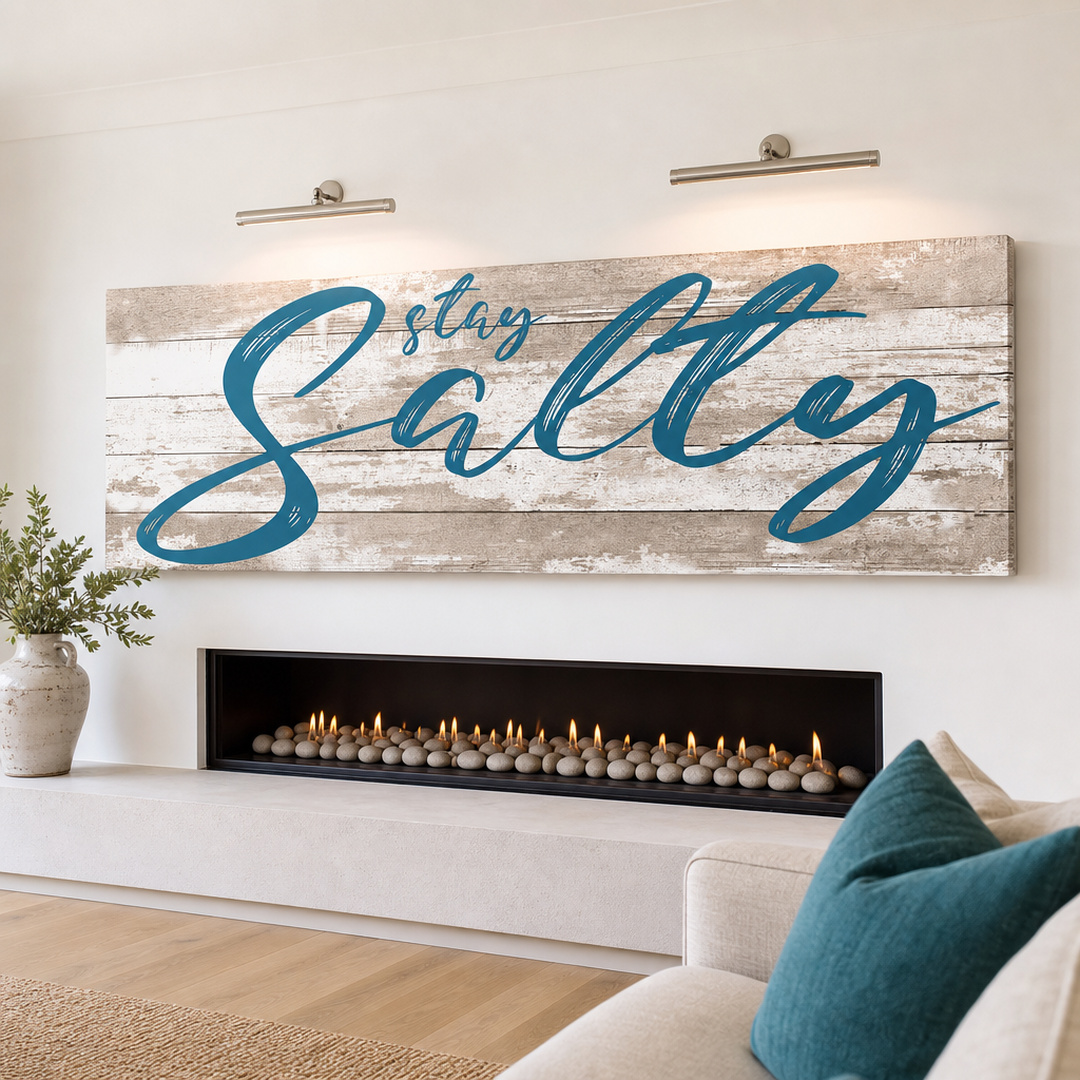 Tailored Canvases - Personalized Art Facebook ad: Stay Salty Coastal Sign II | Made in the USA | Ships Fast