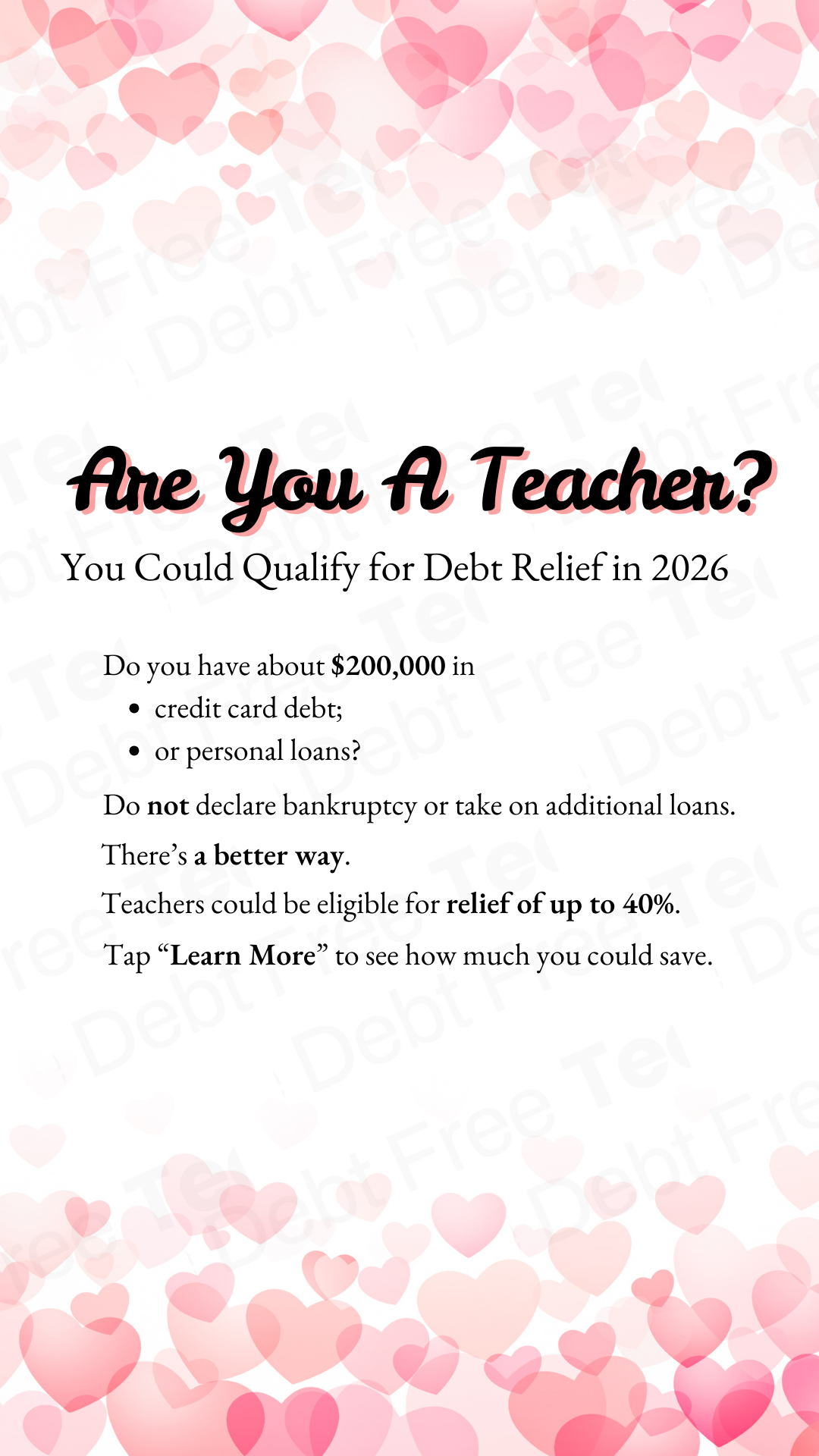 The Debt Free Teacher Facebook ad