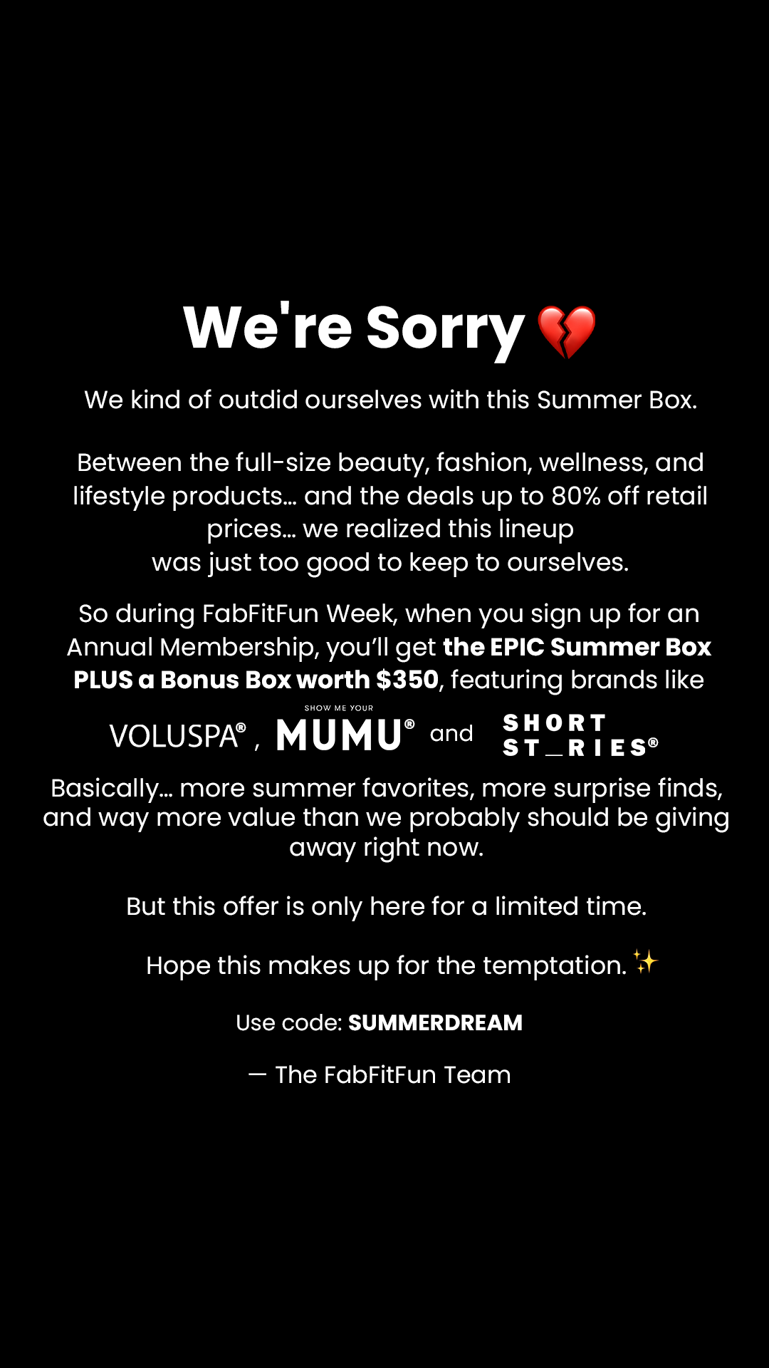 FabFitFun Facebook ad