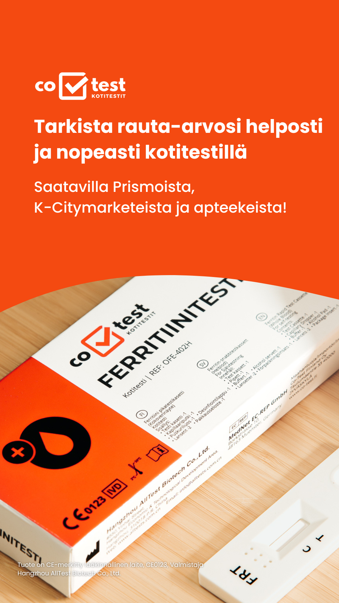 Co-Test Facebook ad: Nopeat, luotettavat ja helppokäyttöiset kotitestit…