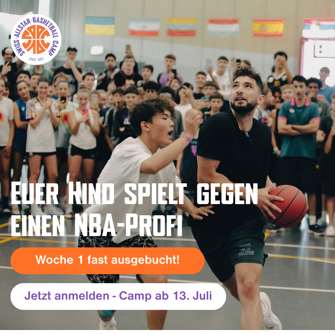 Swiss Allstar Basketball Camp Facebook ad: Wieder dabei, Camp ab 13. Juli