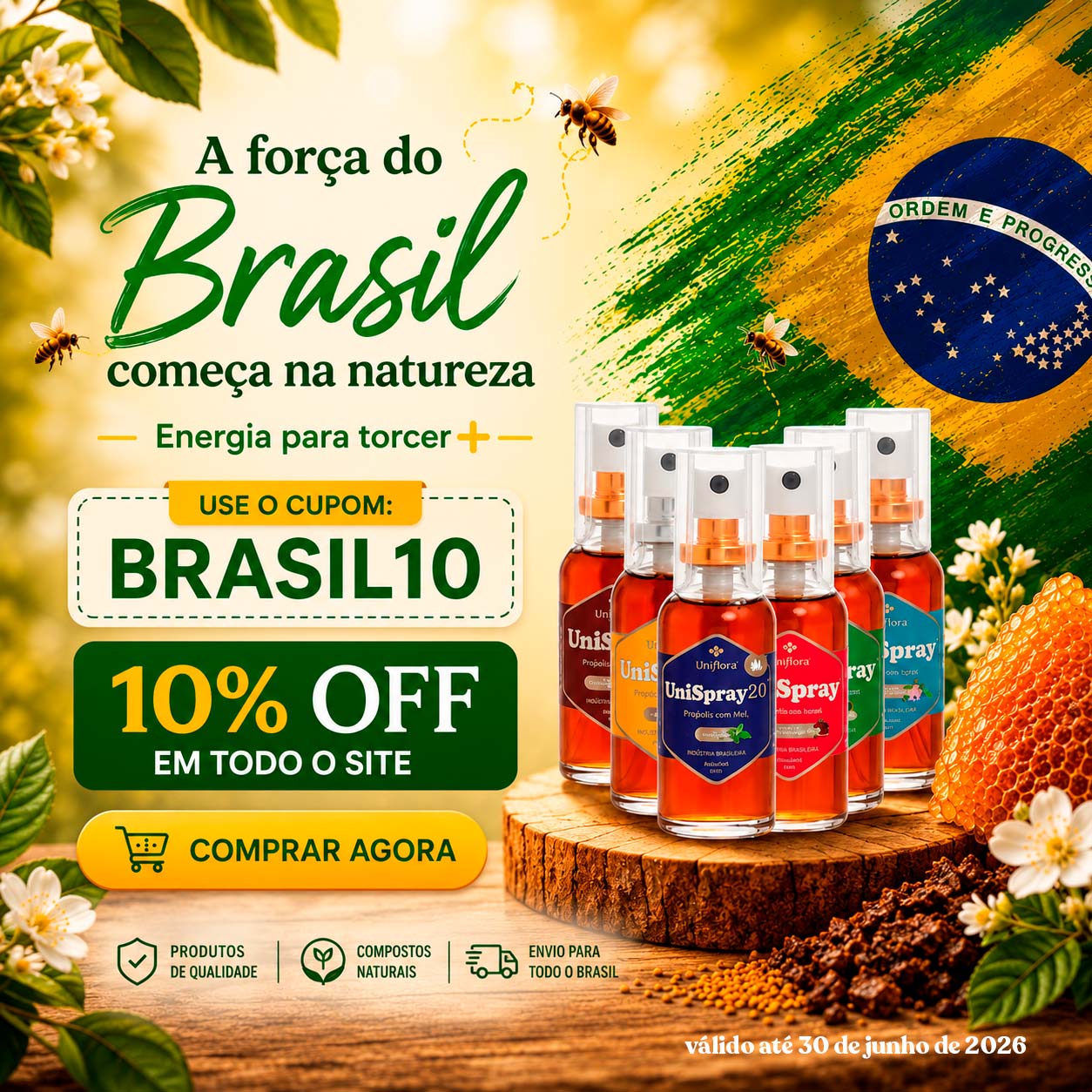 Uniflora Nutracêutica Ltda Facebook ad: Energia para torcer mais