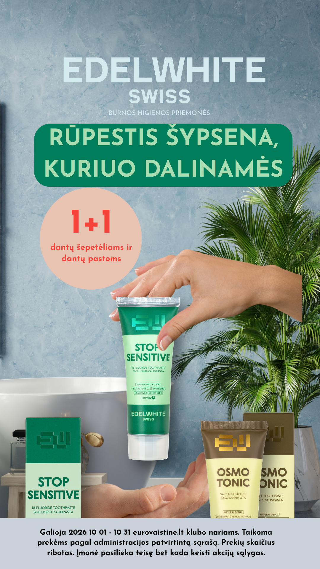 Edelwhite Lietuva Facebook ad: Dvigubai daugiau rūpesčio