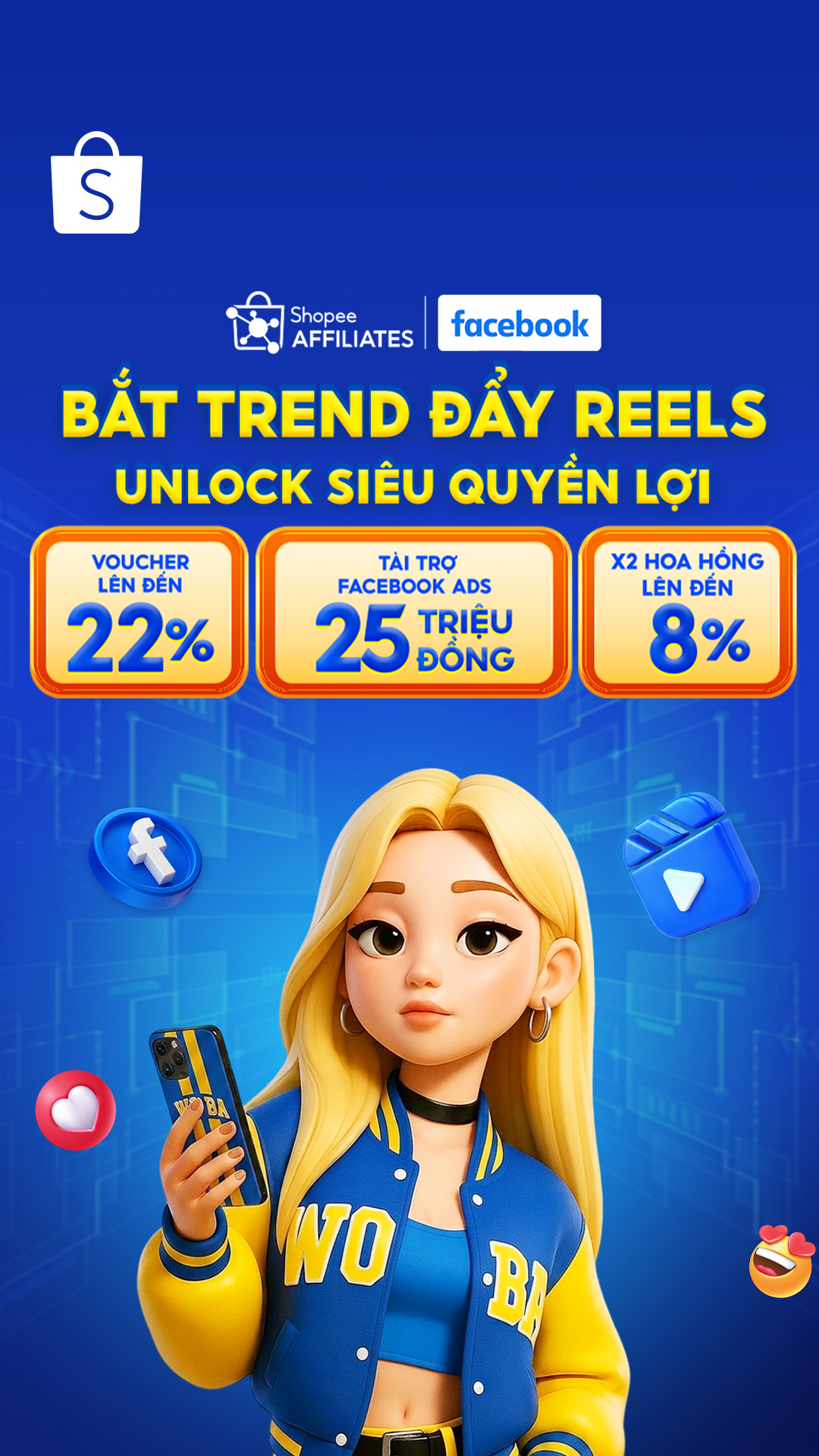 Shopee - Tiếp thị liên kết dành cho KOL & KOC Facebook ad