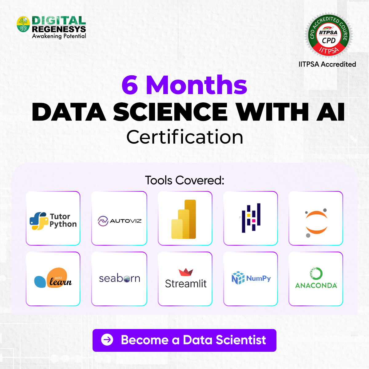 Regenesys Nigeria Facebook ad: International Certificate In Data Science Wit AI!