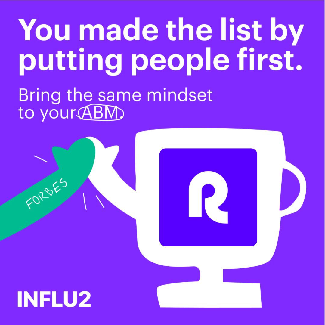 Influ2 x B2B marketing Facebook ad: Make ABM about people, not logos
