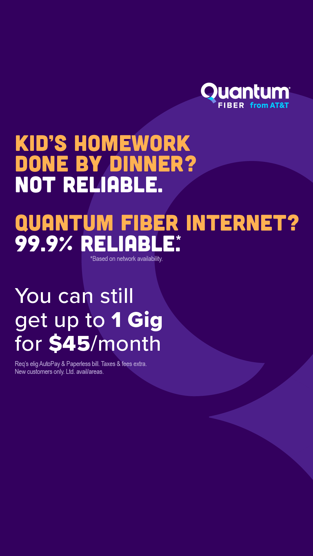 Quantum Fiber Facebook ad from Aug 3, 2026