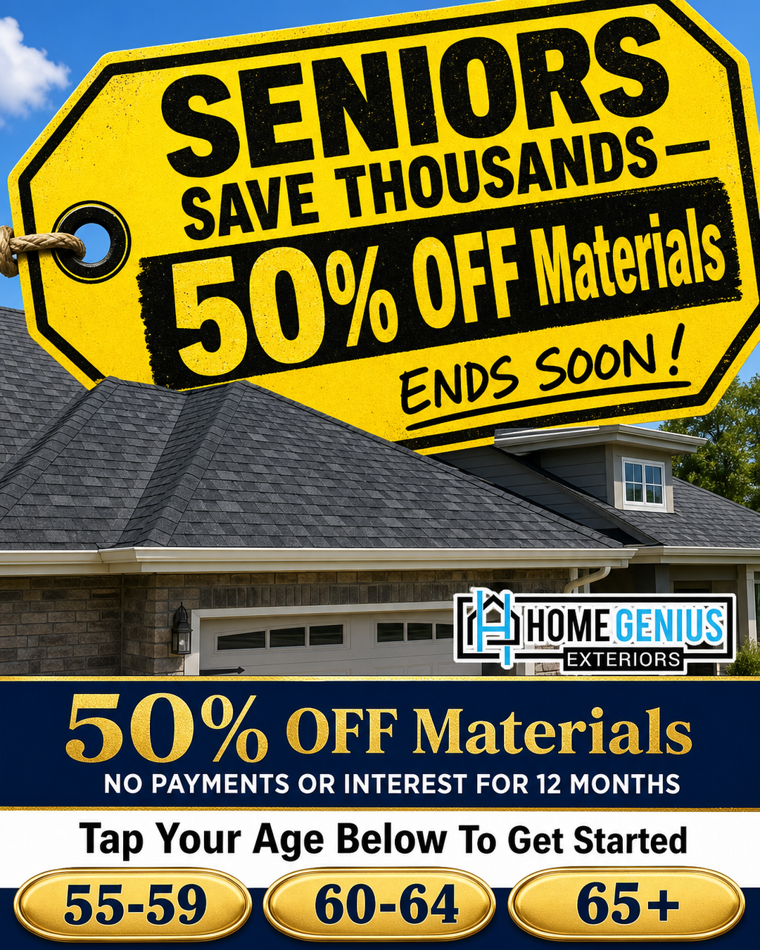 Home Genius Exteriors Facebook ad