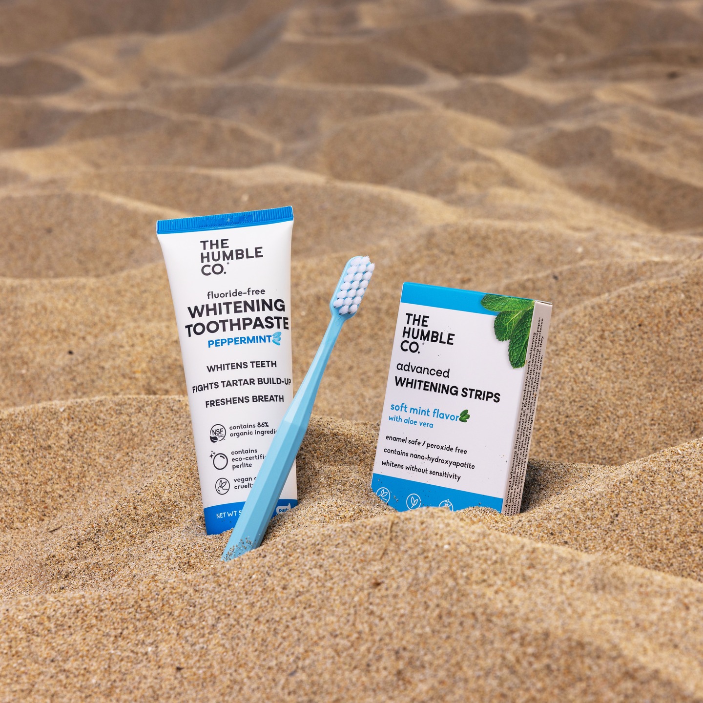 The Humble Co. USA Facebook ad: Sand in your shoes, mint in your smile