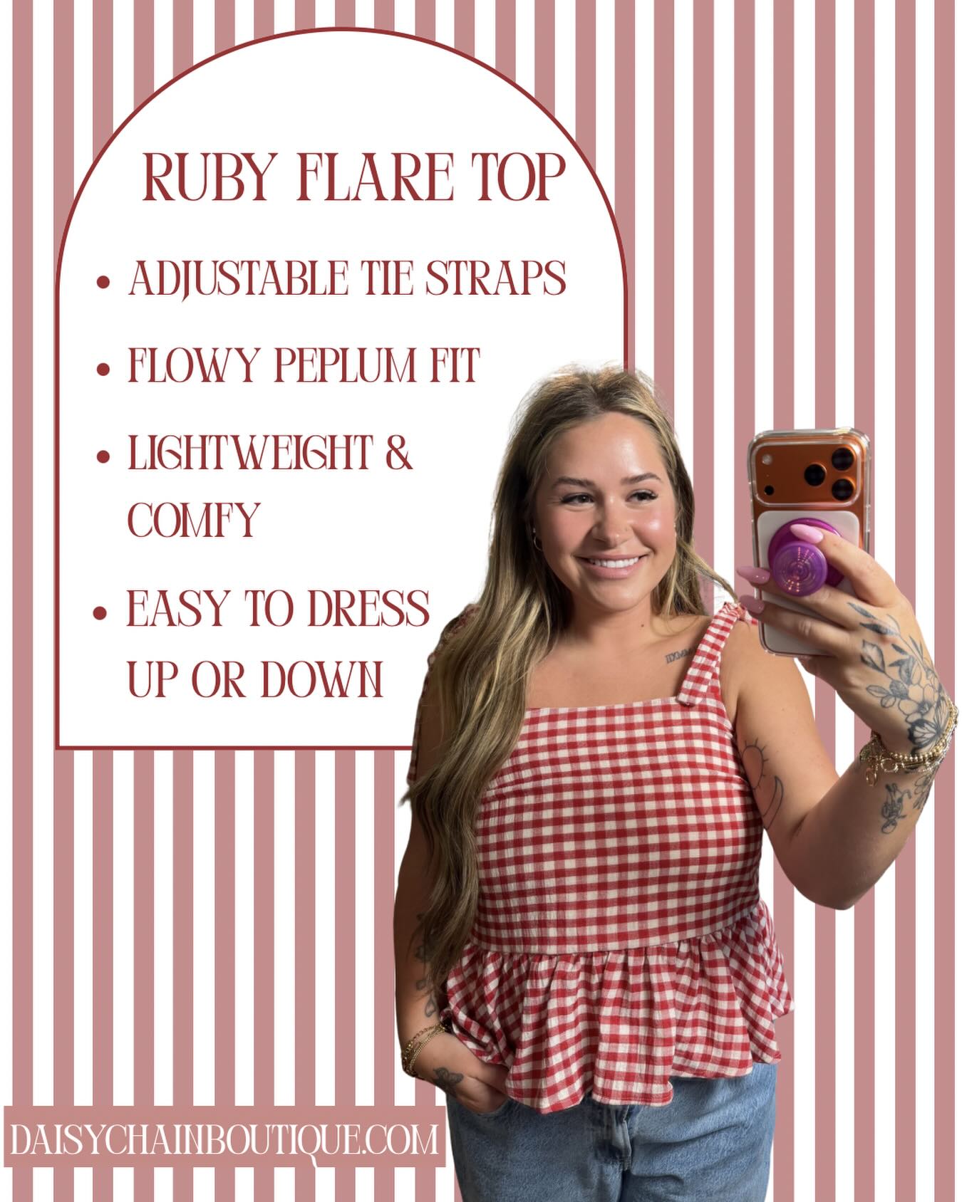 daisychainboutiqueco Facebook ad: Meet Your New Favorite Summer Top
