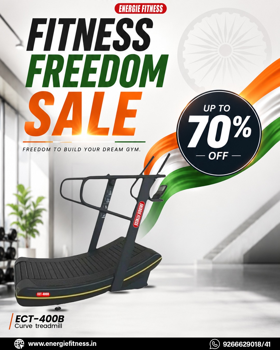 Energie Fitness Facebook ad: Independence Day | Fitness Freedom Sale