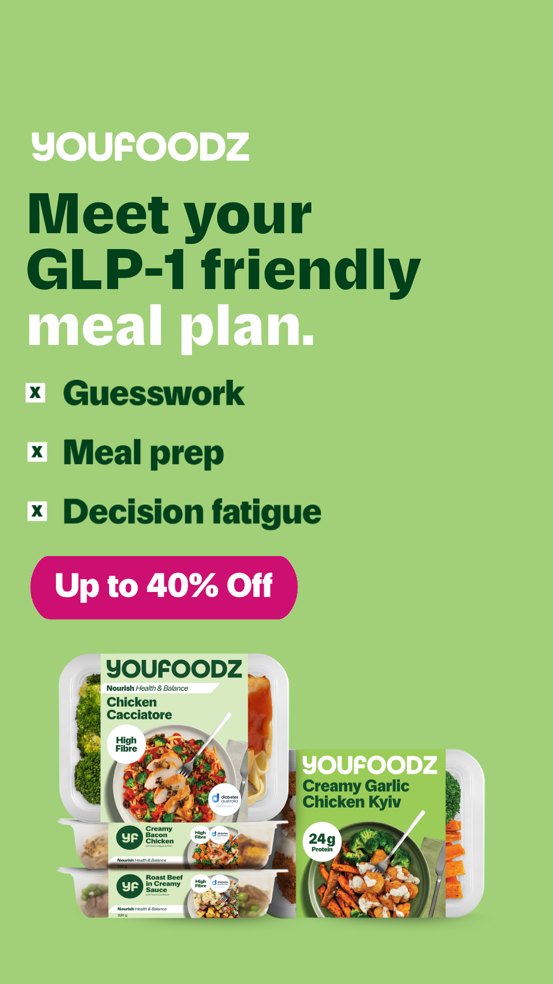 Youfoodz Facebook ad from Aug 8, 2026