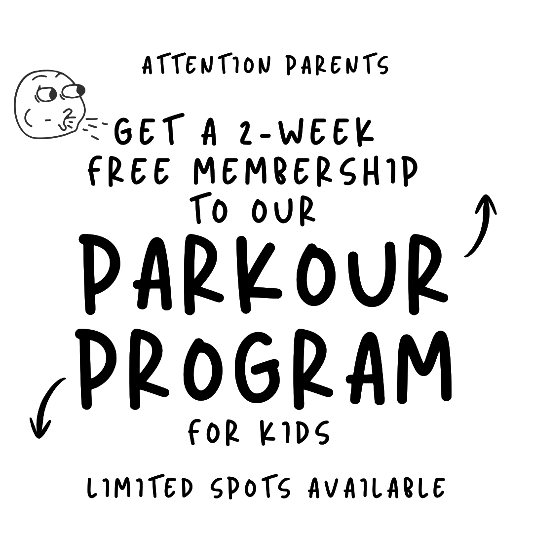 Peak Parkour Facebook ad: FREE 2-Week Membership!