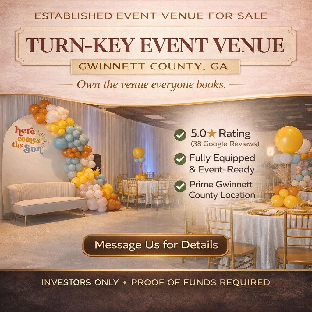 Event Venue Business for Sale- Atlanta Facebook ad