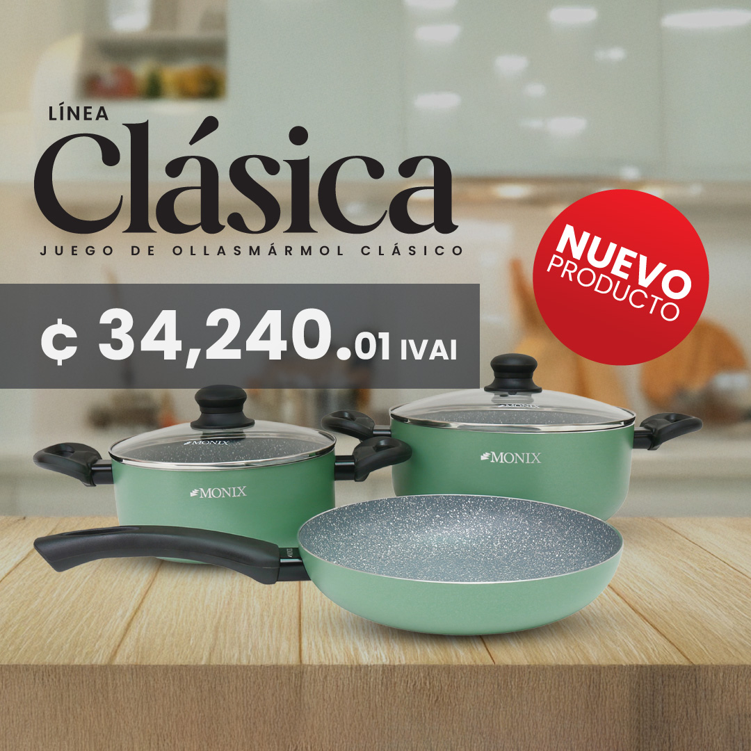 Monix Costa Rica Facebook ad: Renueve su cocina con el Juego de Ollas…