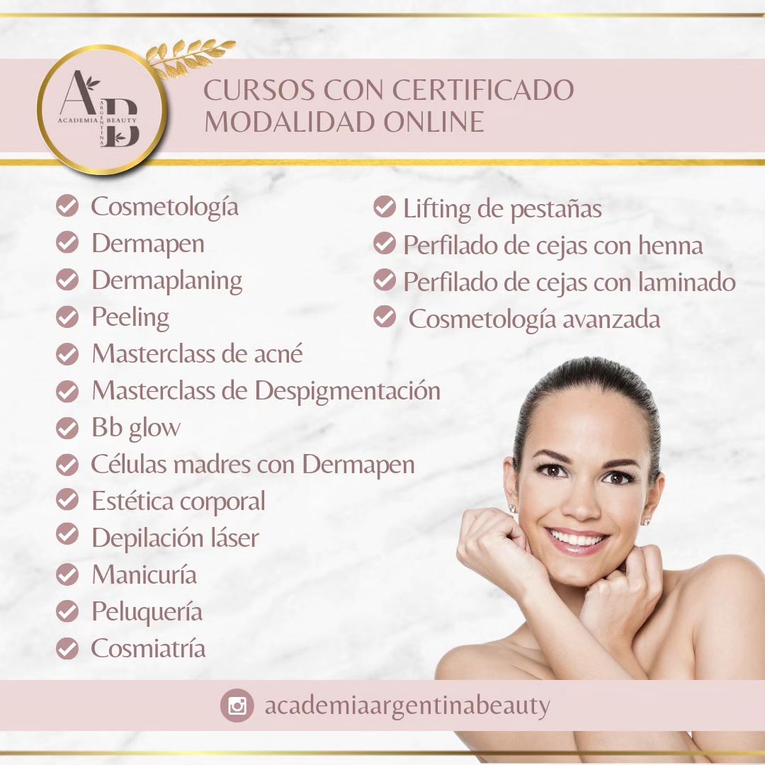 Academia Beauty Facebook ad: Te gustaría hacer un curso a distancia 100%…