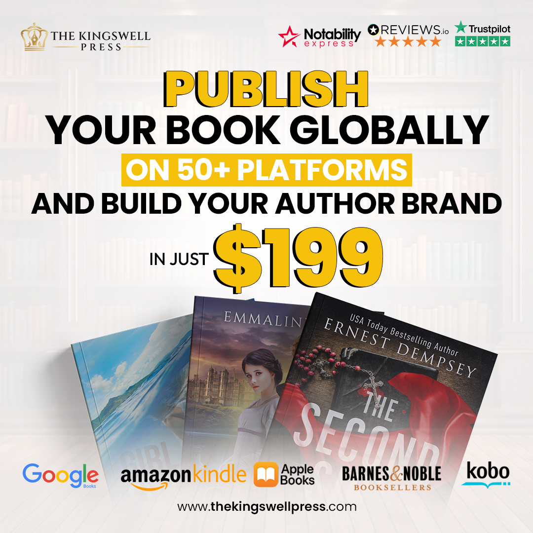 Kingswell Press Facebook ad: Get Your Book on 50+ Platforms