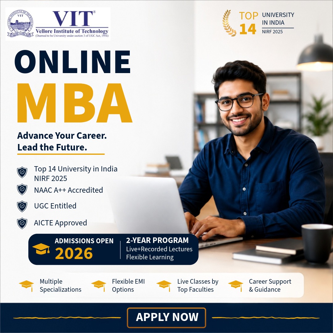 VIT Online Facebook ad: VIT Online MBA | Admissions Open 2026